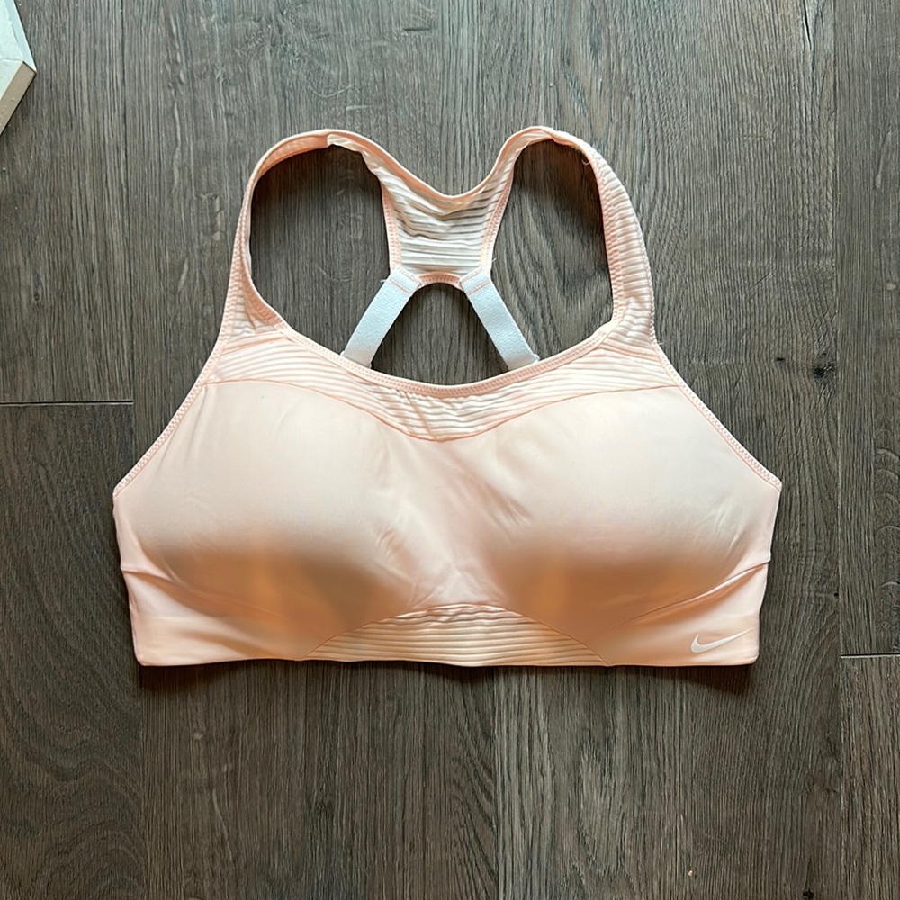 Pink Nike padded sports bra